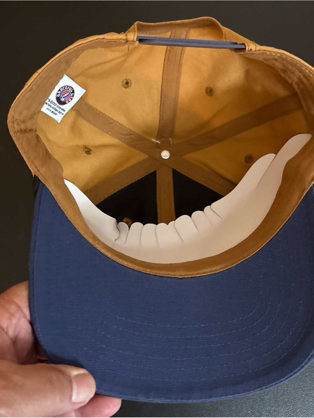 Grateful Dead Rainbow Dancing Bears Patch Cap - Tan & Navy - Picture 7 of 9